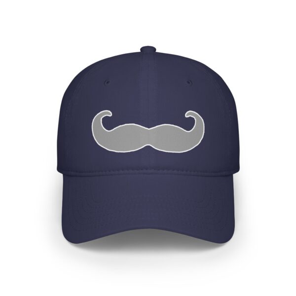 Baseball Cap - Velcro Hat with Fancy Grey Mustache for Movember - Image 25