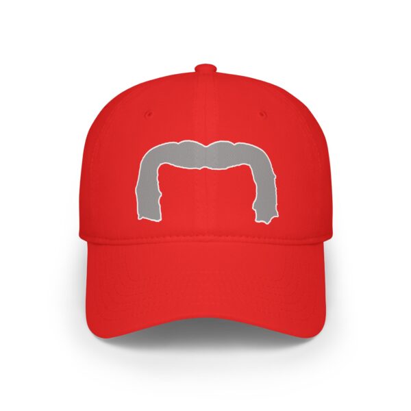 Baseball Cap with Grey Handlebar Mustache - Perfect for Movember - Image 5