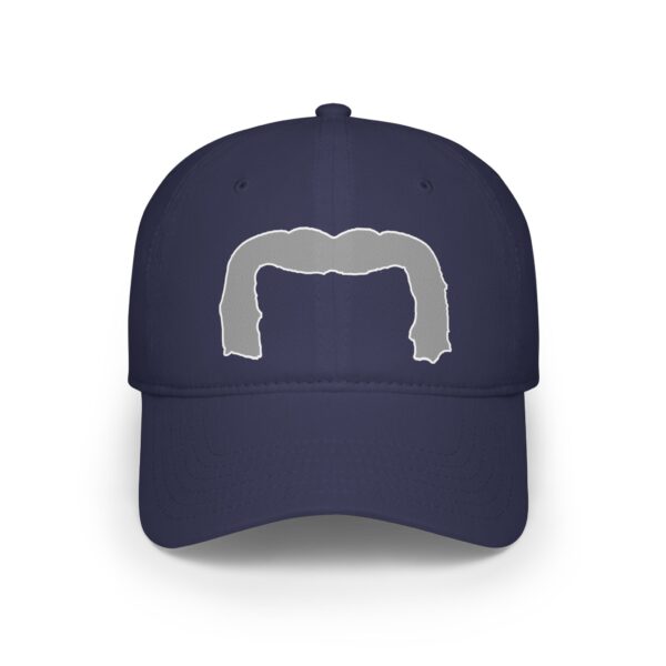 Baseball Cap with Grey Handlebar Mustache - Perfect for Movember - Image 25