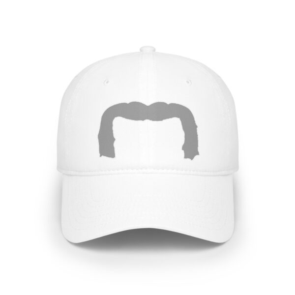 Baseball Cap with Grey Handlebar Mustache - Perfect for Movember