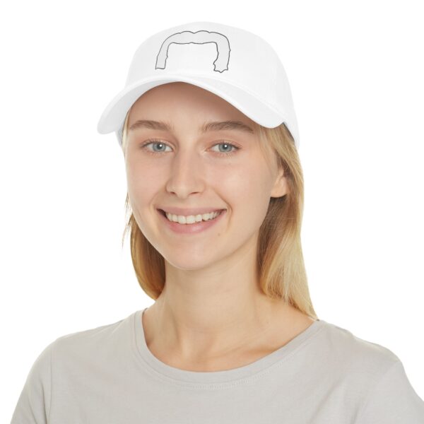 Baseball Cap with White Handlebar Mustache - Perfect for Movember - Image 4