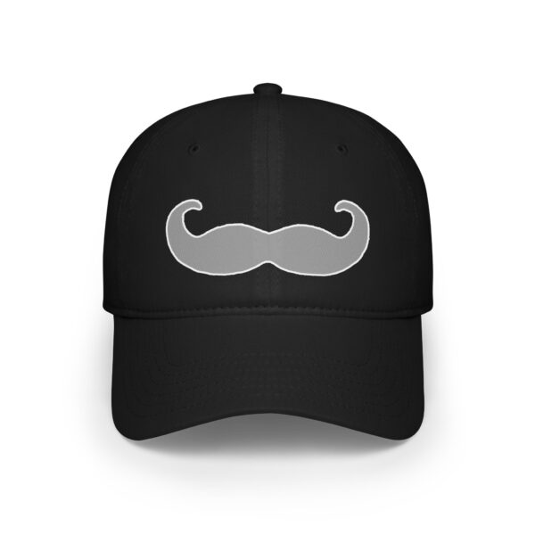 Baseball Cap - Velcro Hat with Fancy Grey Mustache for Movember - Image 9
