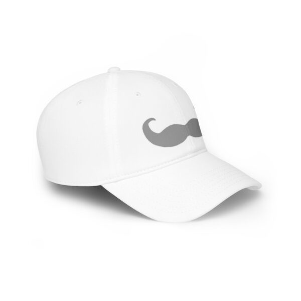 Baseball Cap - Velcro Hat with Fancy Grey Mustache for Movember - Image 3